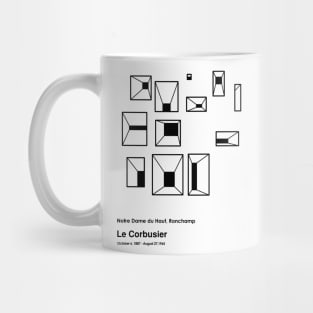 Le Corbusier Notre Dame du Haut Building Black Outline Mug